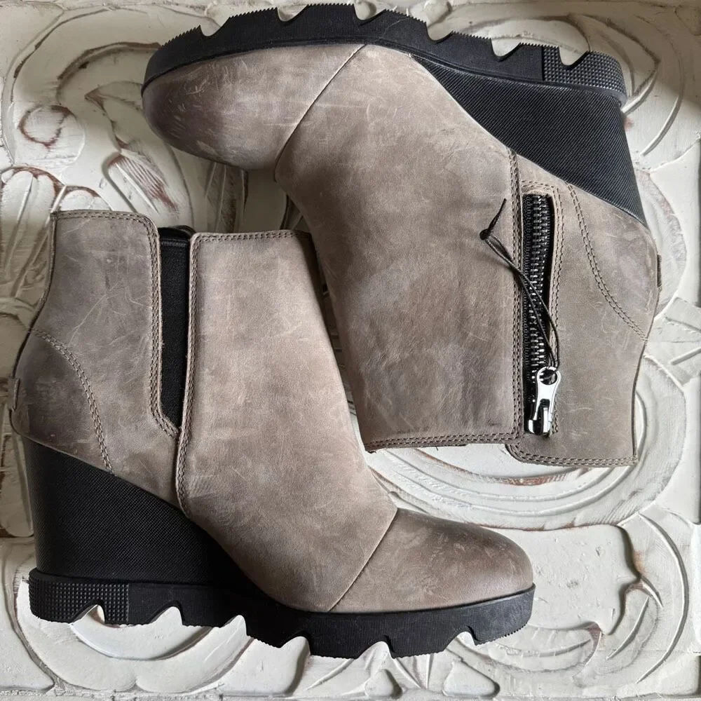 Sorel Taupe Wedge Ankle Booties - Picture 5 of 7